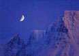 Norway images, nature, moon over mountains